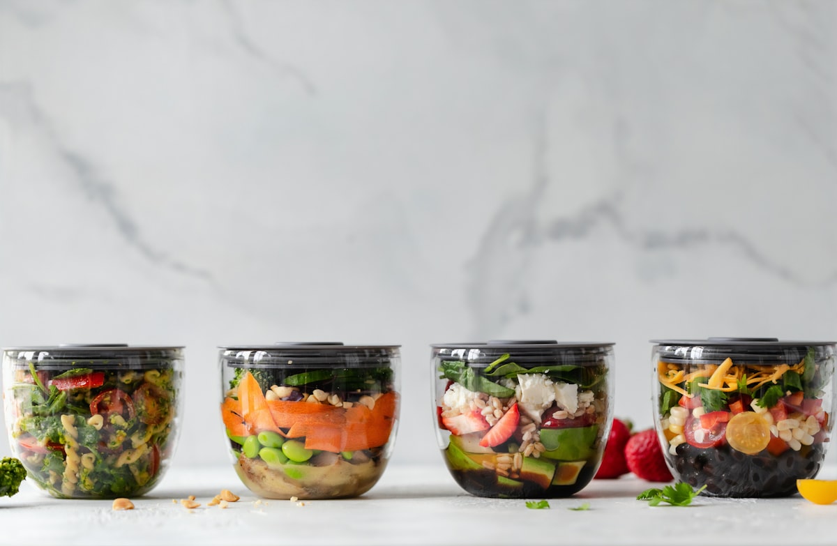 Healthy balanced meal with fresh vegetables, proteins, and whole grains